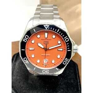 Tag Heuer Men's Watch WBP201F Aquaracer Swiss Automatic Orange Dial Steel 43mm